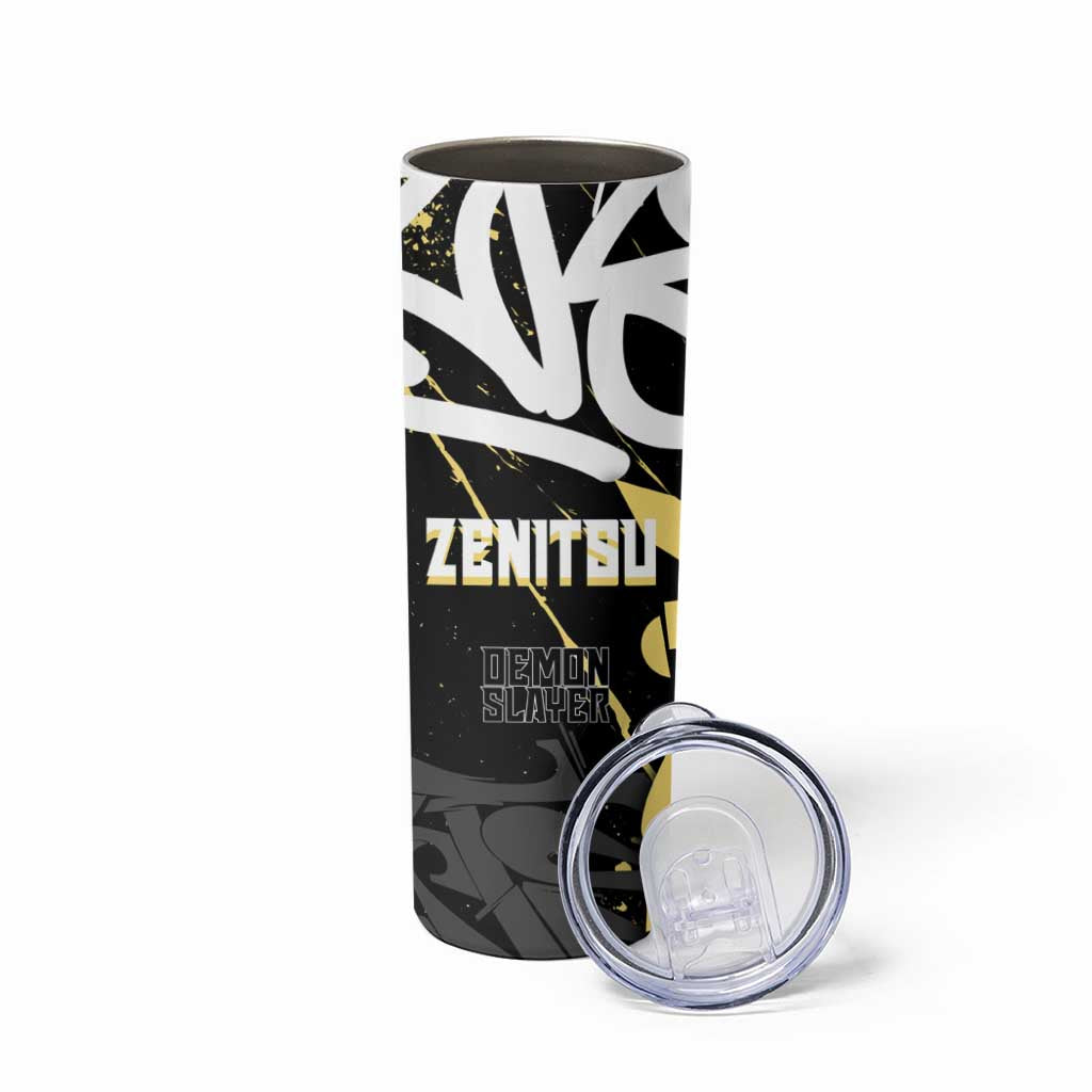 Agatsuma Zenitsu Demon Slayer Skinny Tumbler Yellow & Black Graffiti Anime