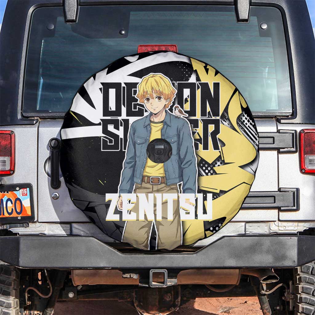 Agatsuma Zenitsu Demon Slayer Spare Tire Cover Yellow & Black Graffiti Anime