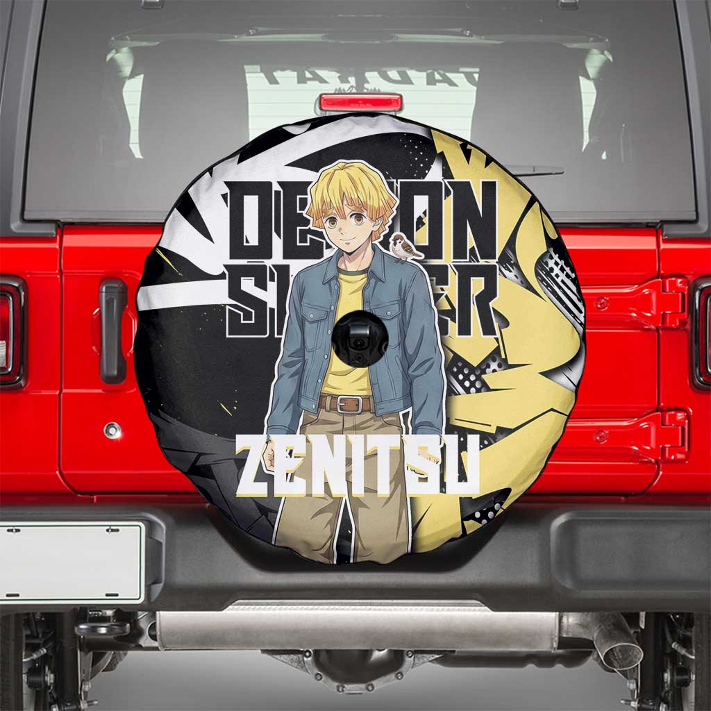 Agatsuma Zenitsu Demon Slayer Spare Tire Cover Yellow & Black Graffiti Anime