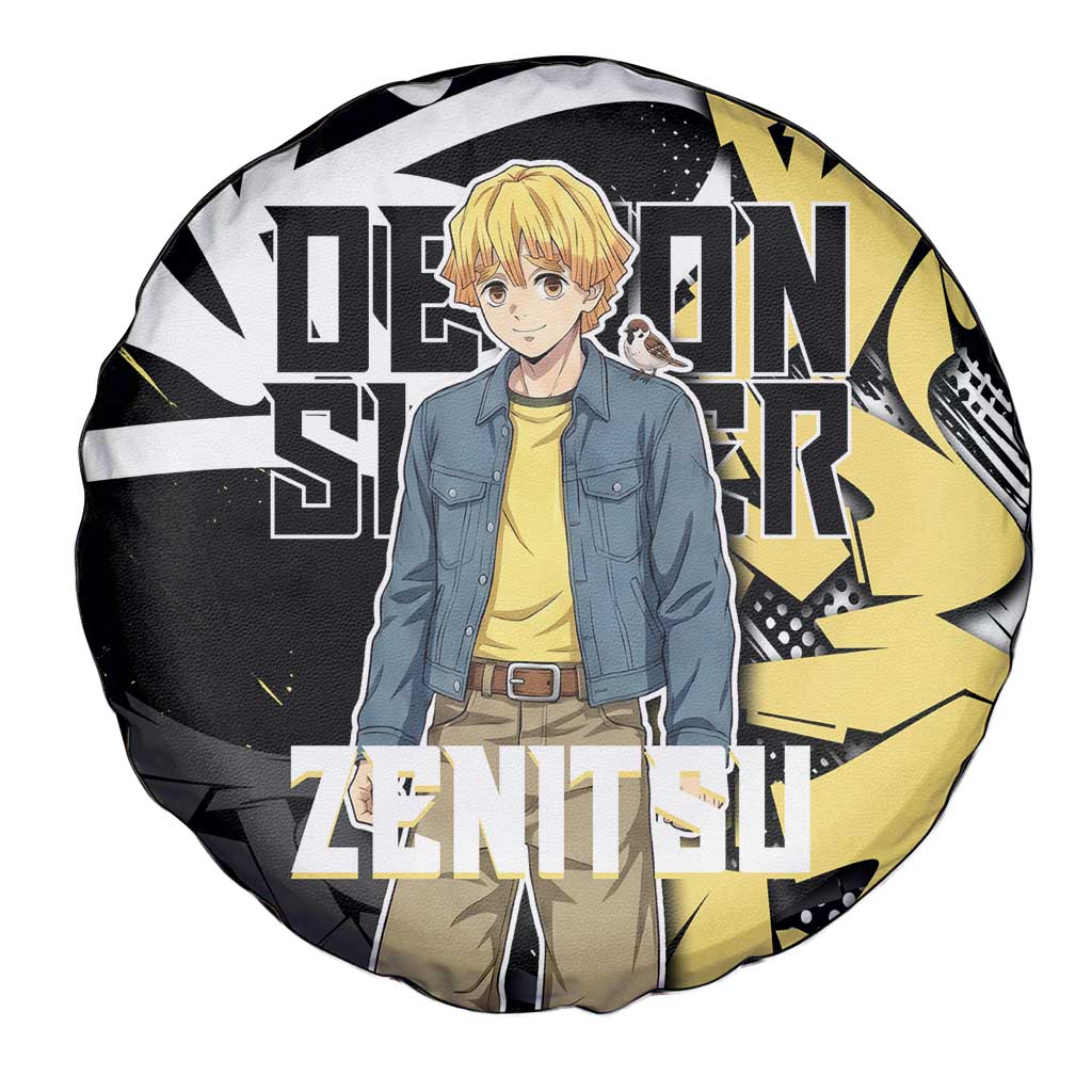Agatsuma Zenitsu Demon Slayer Spare Tire Cover Yellow & Black Graffiti Anime