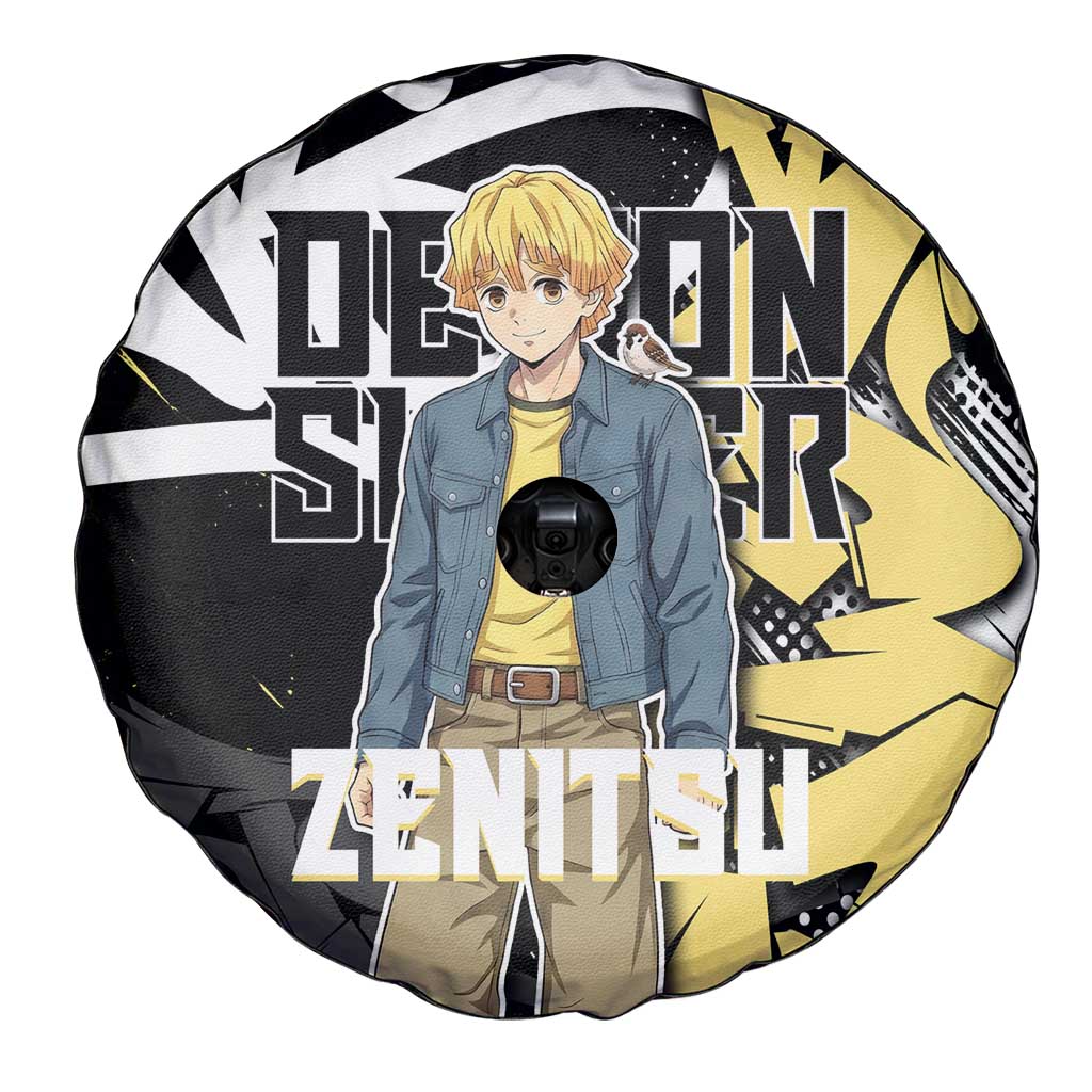 Agatsuma Zenitsu Demon Slayer Spare Tire Cover Yellow & Black Graffiti Anime