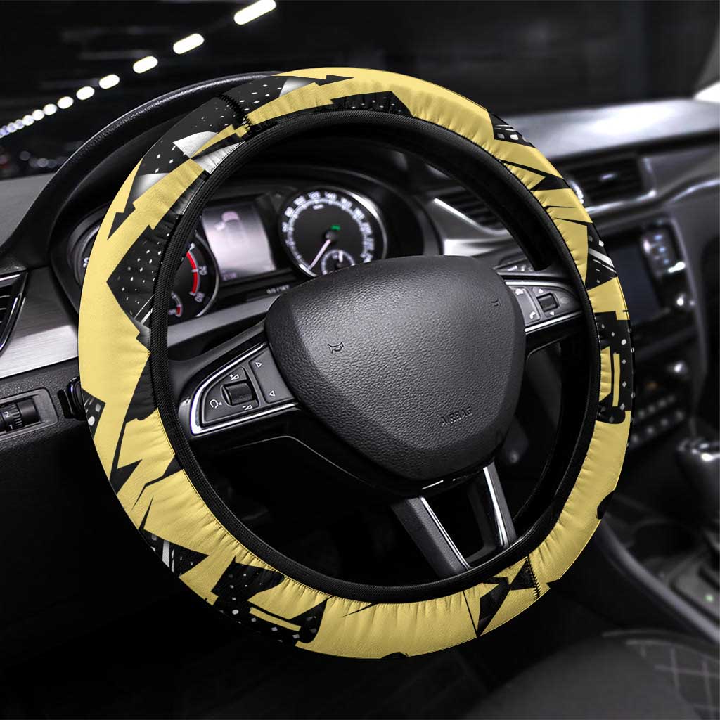Agatsuma Zenitsu Demon Slayer Steering Wheel Cover Yellow & Black Graffiti Anime