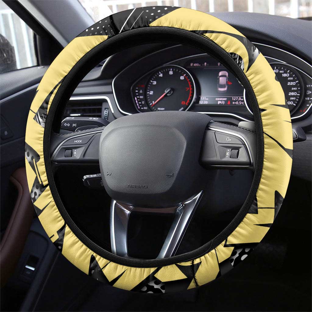 Agatsuma Zenitsu Demon Slayer Steering Wheel Cover Yellow & Black Graffiti Anime