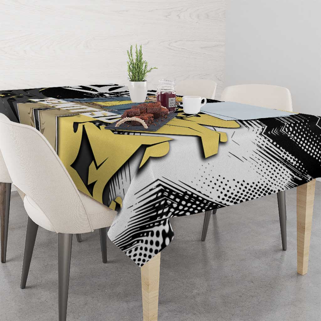 Agatsuma Zenitsu Demon Slayer Tablecloth Yellow & Black Graffiti Anime