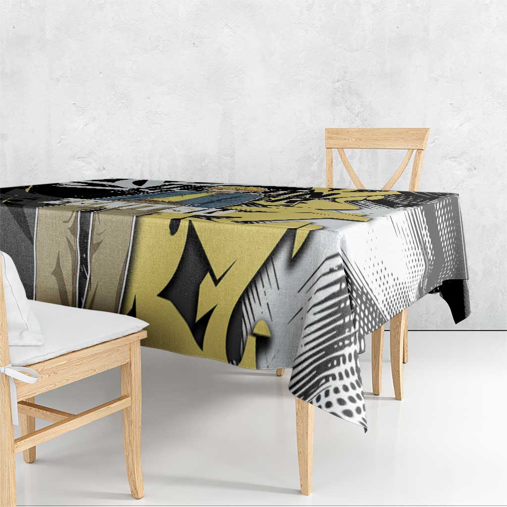 Agatsuma Zenitsu Demon Slayer Tablecloth Yellow & Black Graffiti Anime