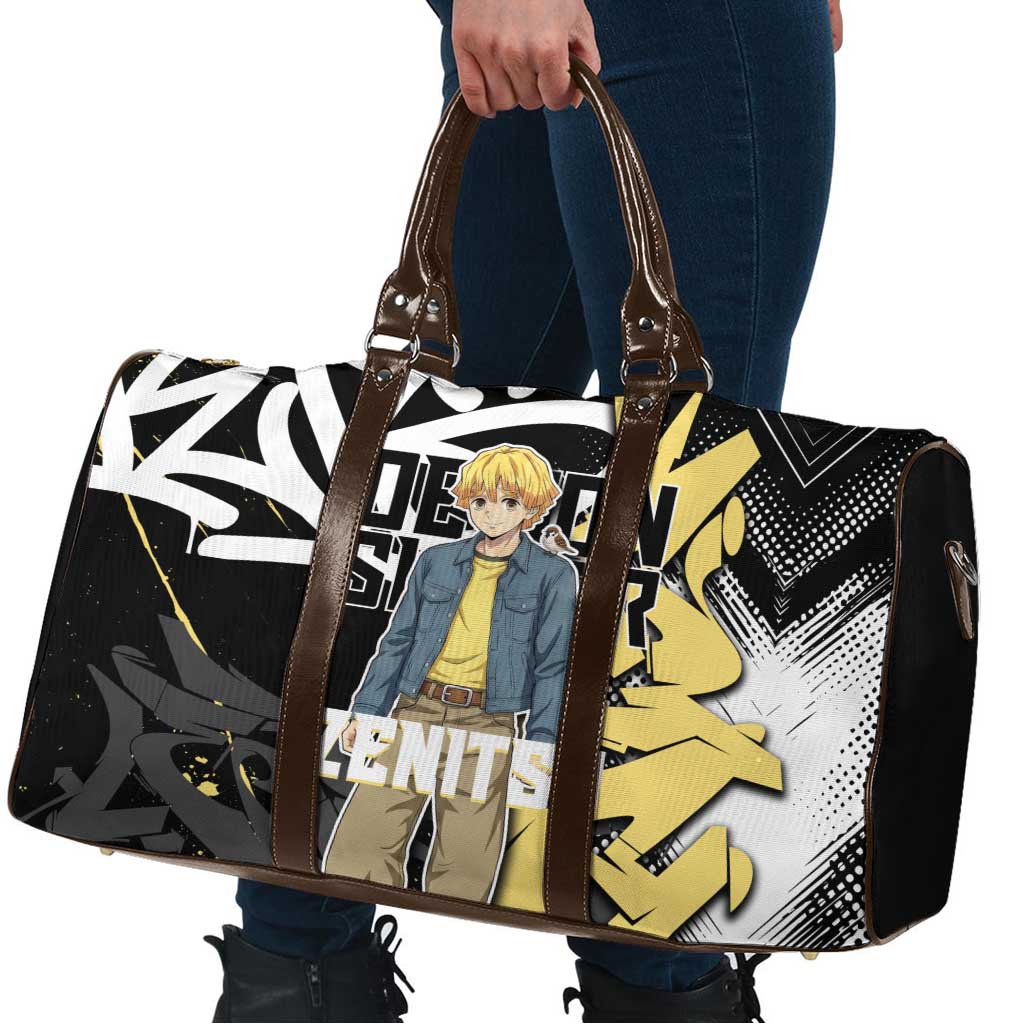 Agatsuma Zenitsu Demon Slayer Travel Bag Yellow & Black Graffiti Anime