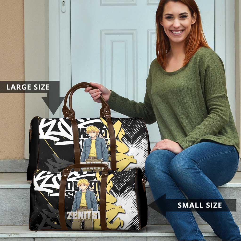Agatsuma Zenitsu Demon Slayer Travel Bag Yellow & Black Graffiti Anime