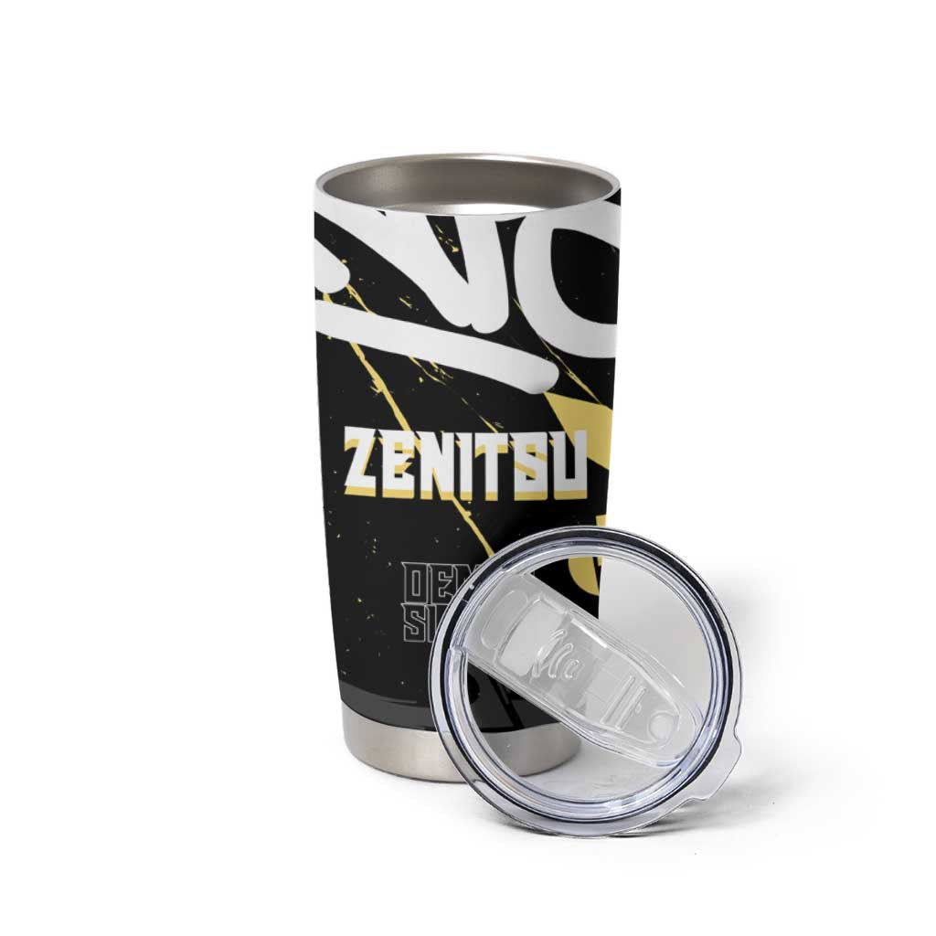 Agatsuma Zenitsu Demon Slayer Tumbler Cup Yellow & Black Graffiti Anime