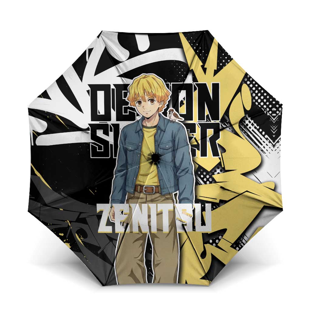 Agatsuma Zenitsu Demon Slayer Umbrella Yellow & Black Graffiti Anime