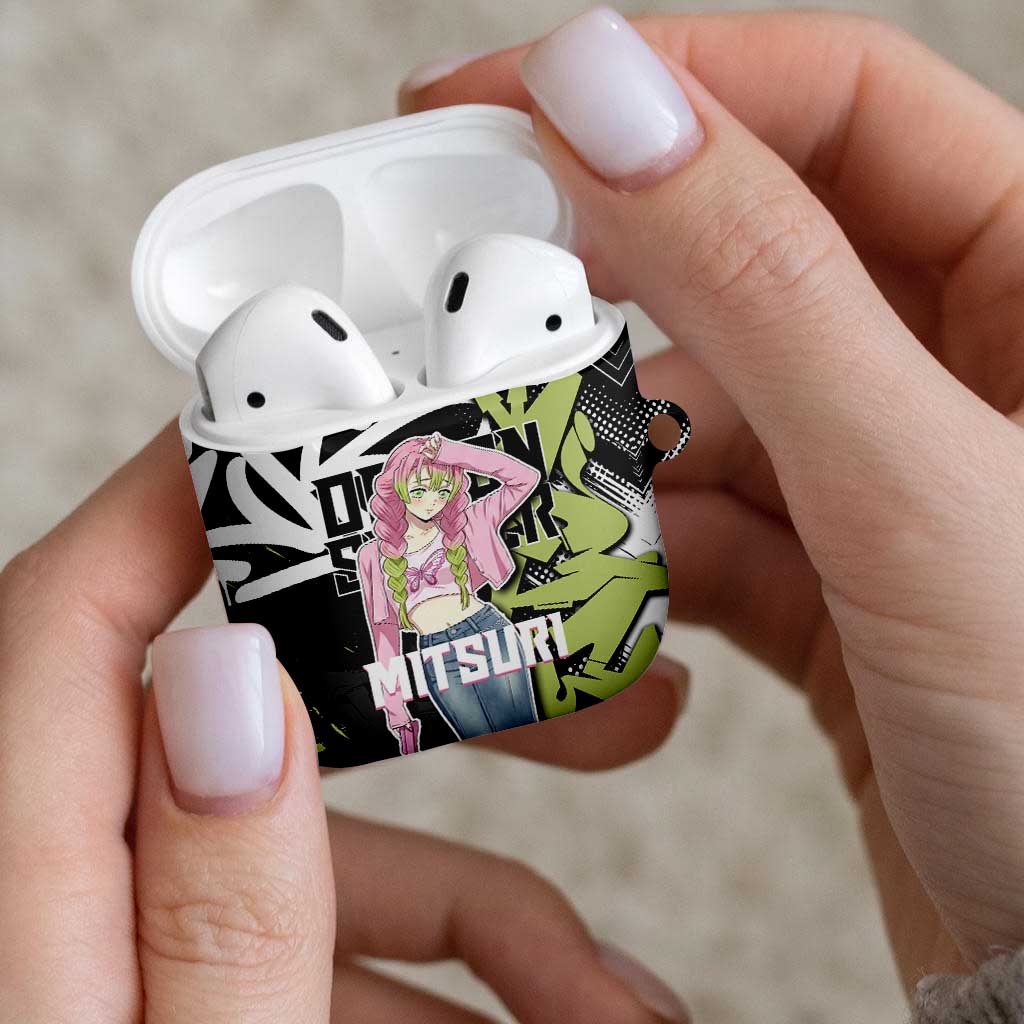 Mitsuri Kanroji Demon Slayer AirPods Case Green & Black Graffiti Anime