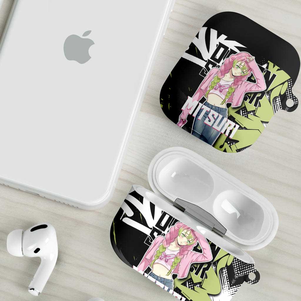 Mitsuri Kanroji Demon Slayer AirPods Case Green & Black Graffiti Anime