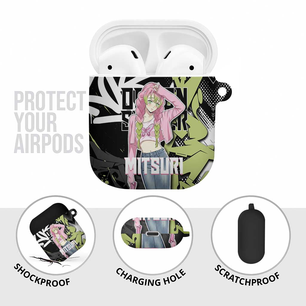 Mitsuri Kanroji Demon Slayer AirPods Case Green & Black Graffiti Anime