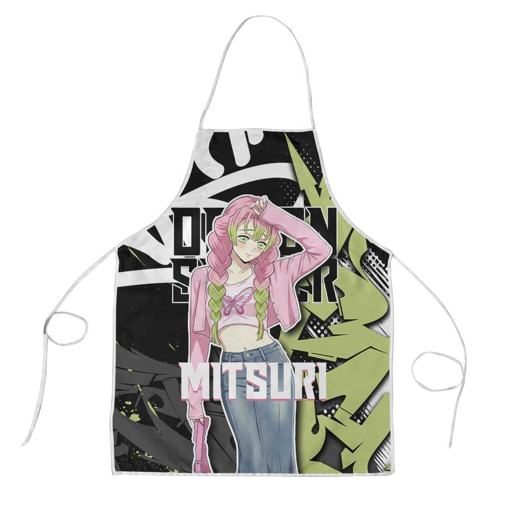 Mitsuri Kanroji Demon Slayer Apron Green & Black Graffiti Anime