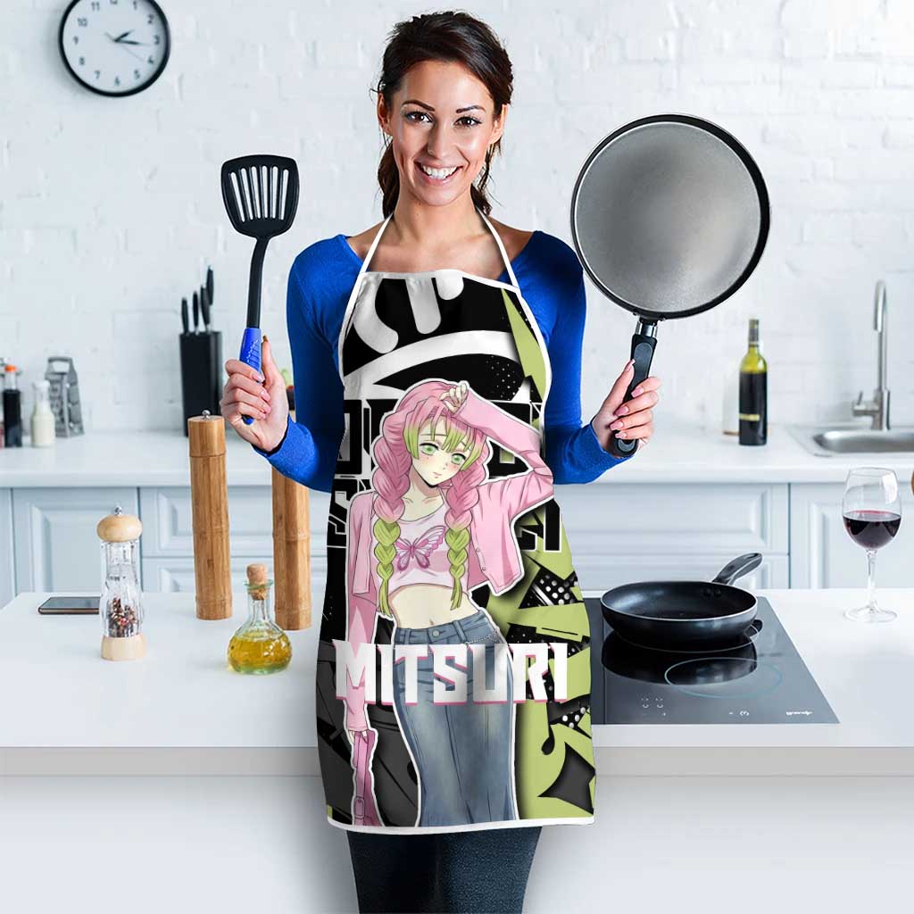 Mitsuri Kanroji Demon Slayer Apron Green & Black Graffiti Anime