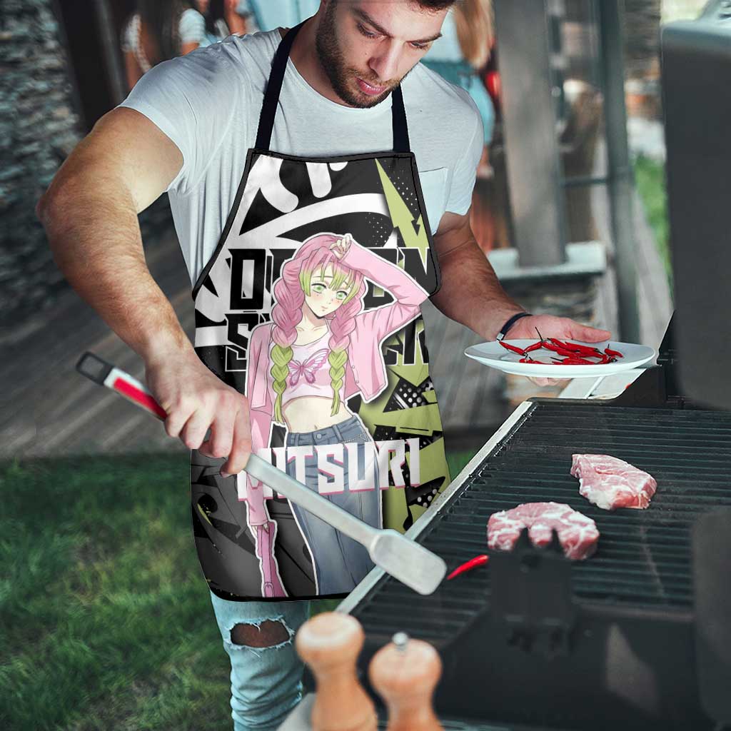 Mitsuri Kanroji Demon Slayer Apron Green & Black Graffiti Anime