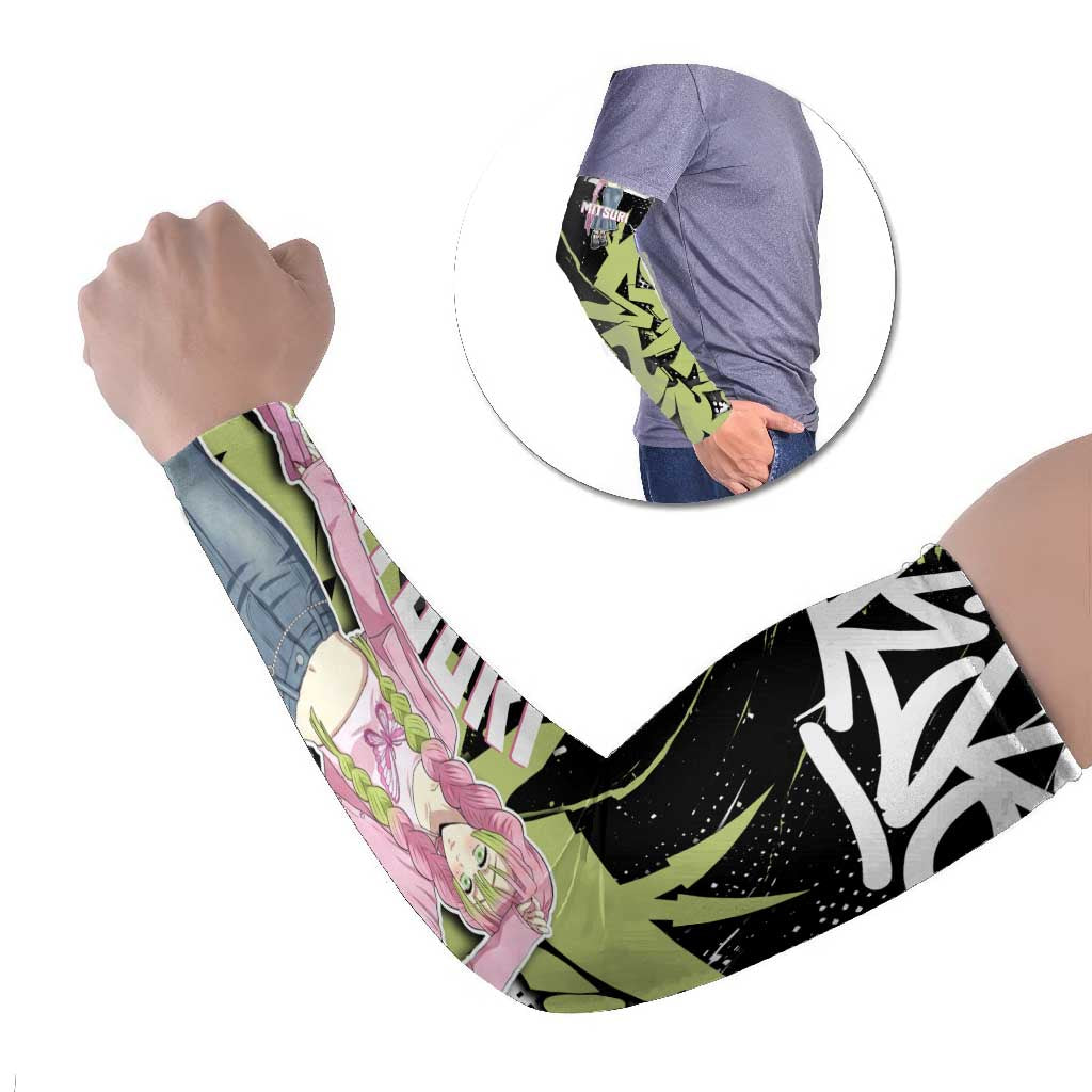 Mitsuri Kanroji Demon Slayer Arm Sleeves Green & Black Graffiti Anime