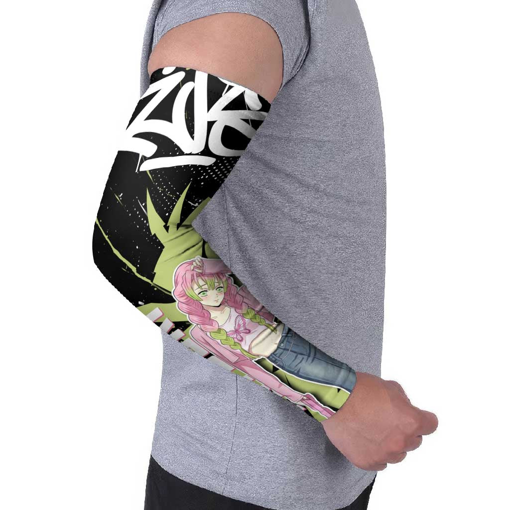 Mitsuri Kanroji Demon Slayer Arm Sleeves Green & Black Graffiti Anime