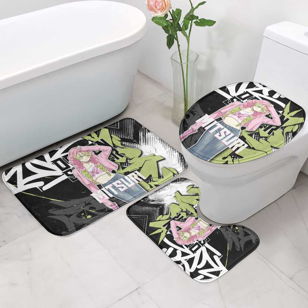 Mitsuri Kanroji Demon Slayer Bathroom Set Green & Black Graffiti Anime