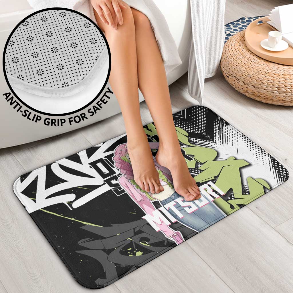 Mitsuri Kanroji Demon Slayer Bathroom Set Green & Black Graffiti Anime