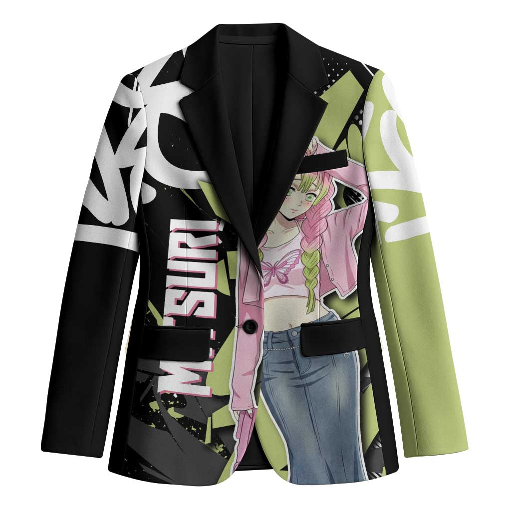 Mitsuri Kanroji Demon Slayer Blazer Green & Black Graffiti Anime