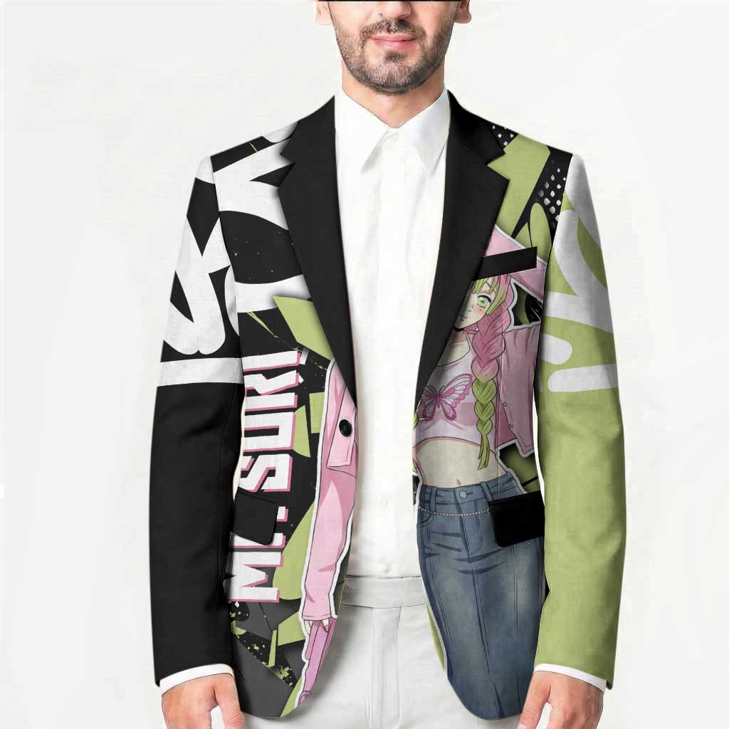 Mitsuri Kanroji Demon Slayer Blazer Green & Black Graffiti Anime