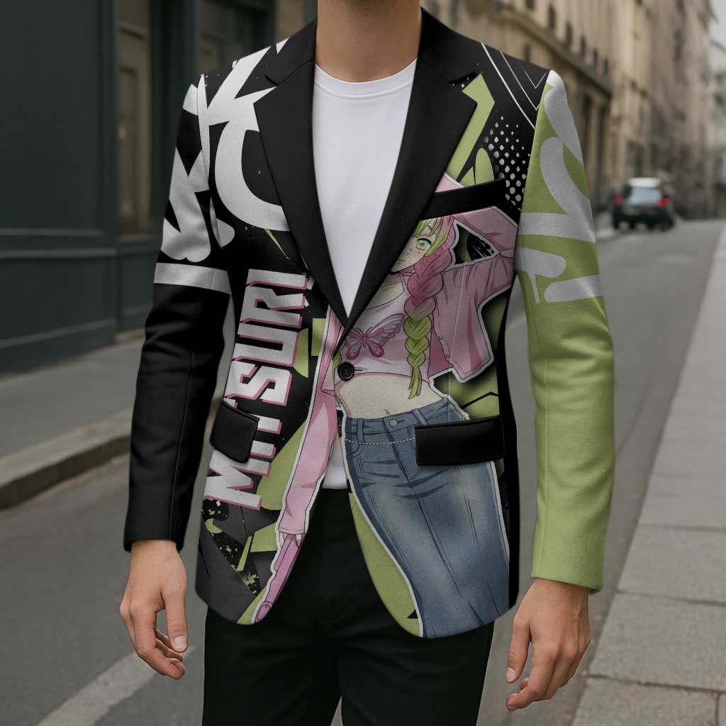 Mitsuri Kanroji Demon Slayer Blazer Green & Black Graffiti Anime