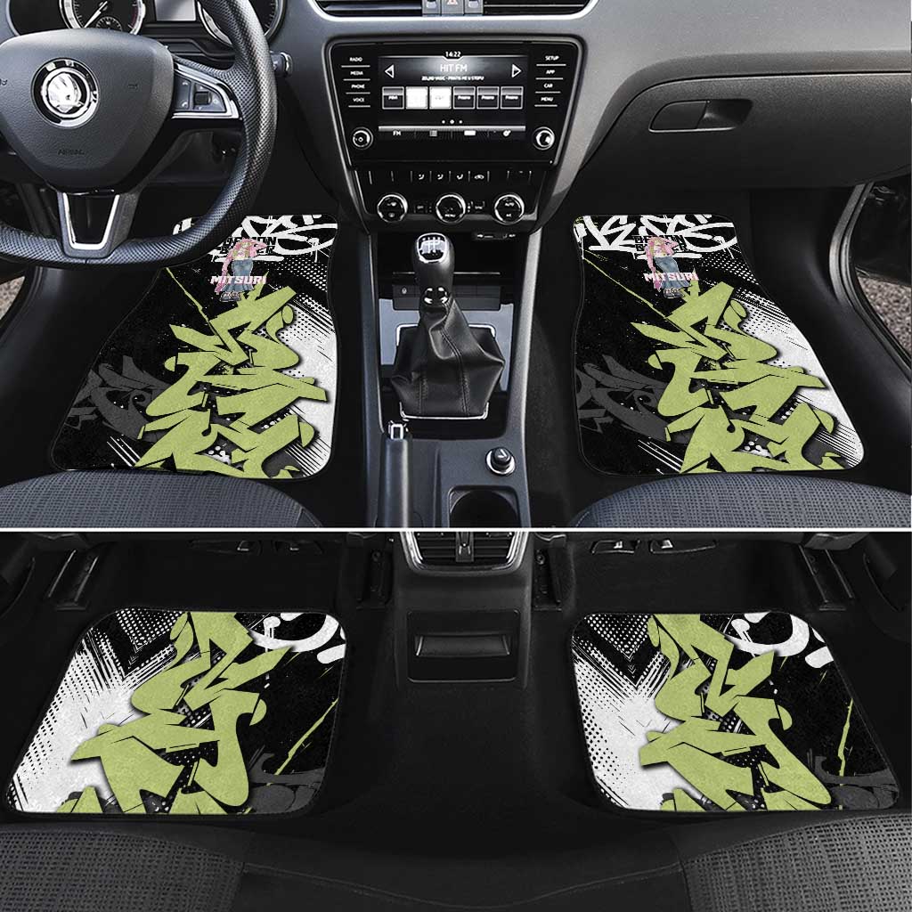 Mitsuri Kanroji Demon Slayer Car Mats Green & Black Graffiti Anime