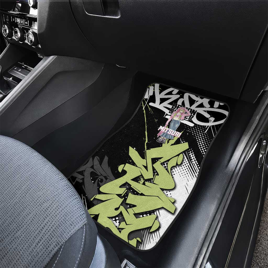 Mitsuri Kanroji Demon Slayer Car Mats Green & Black Graffiti Anime