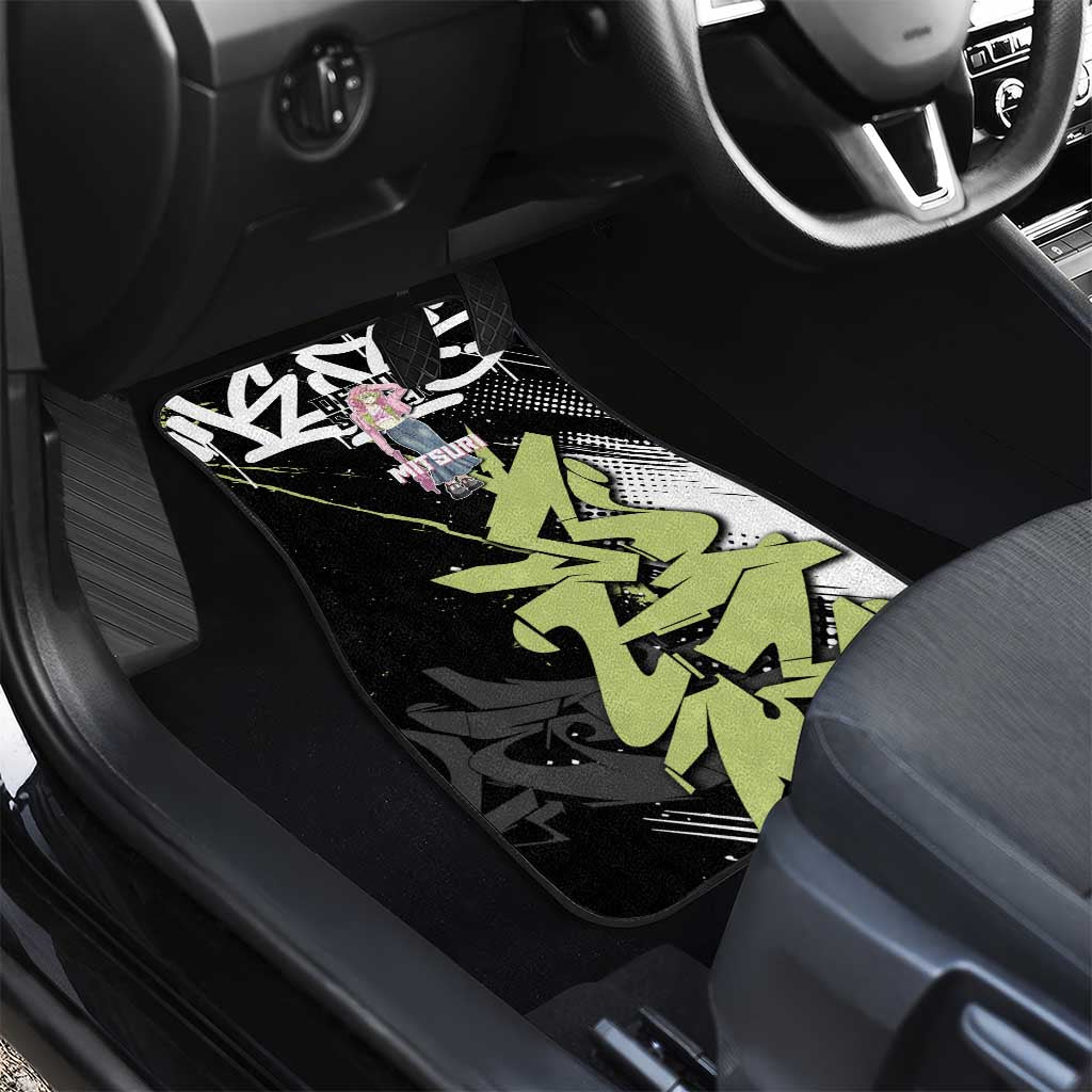 Mitsuri Kanroji Demon Slayer Car Mats Green & Black Graffiti Anime