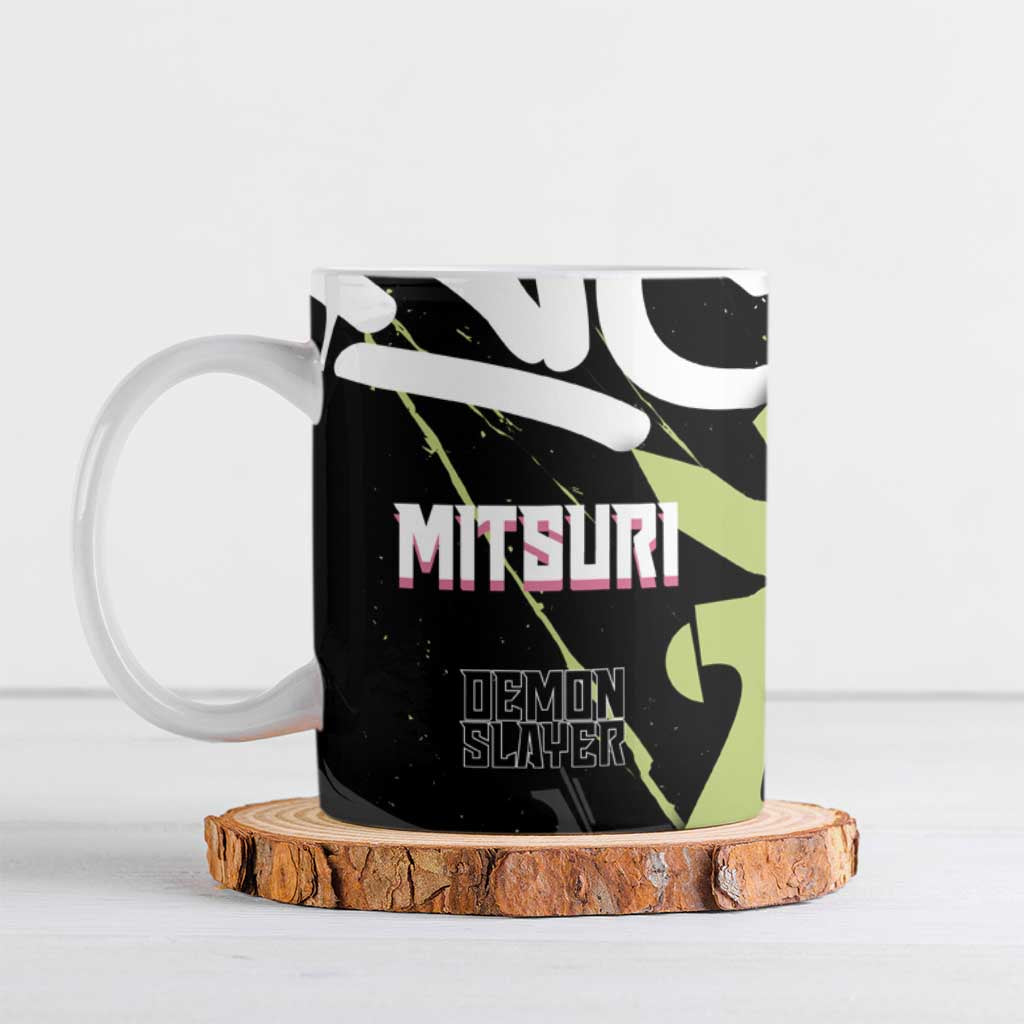 Mitsuri Kanroji Demon Slayer Ceramic Mug Green & Black Graffiti Anime