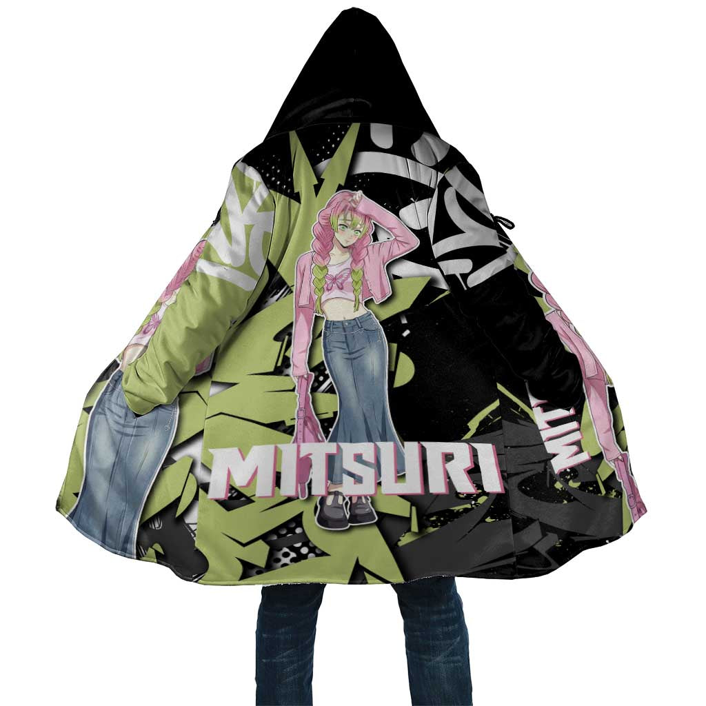 Mitsuri Kanroji Demon Slayer Cloak Green & Black Graffiti Anime