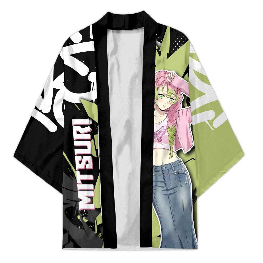 Mitsuri Kanroji Demon Slayer Kimono Green & Black Graffiti Anime