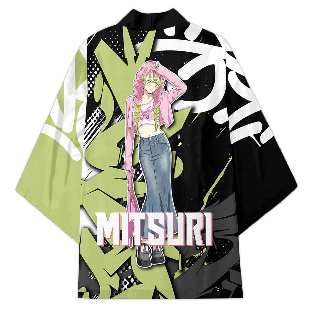 Mitsuri Kanroji Demon Slayer Kimono Green & Black Graffiti Anime