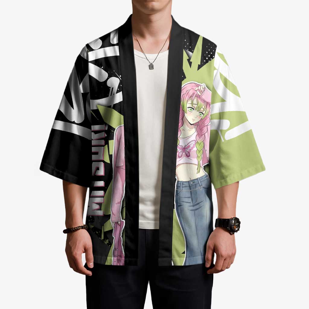 Mitsuri Kanroji Demon Slayer Kimono Green & Black Graffiti Anime
