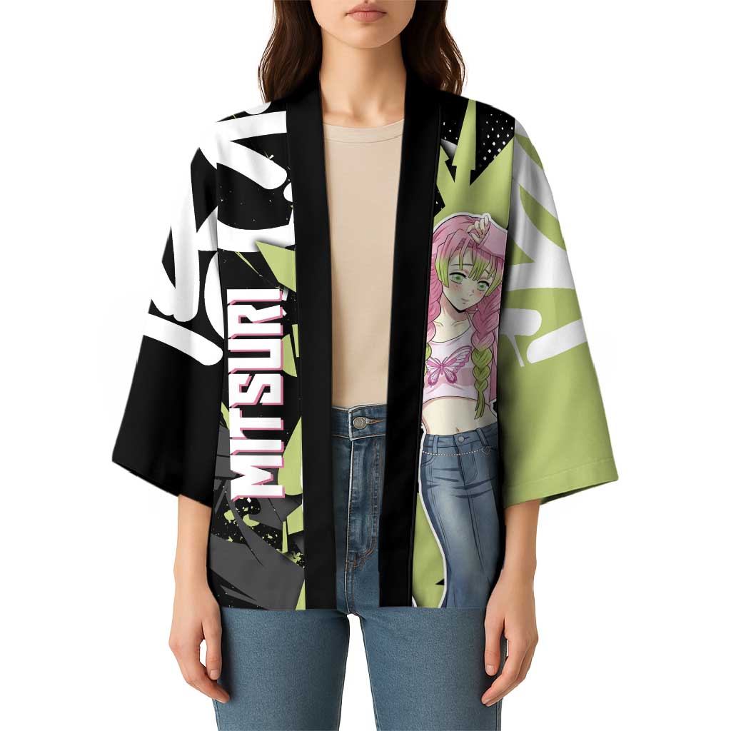 Mitsuri Kanroji Demon Slayer Kimono Green & Black Graffiti Anime
