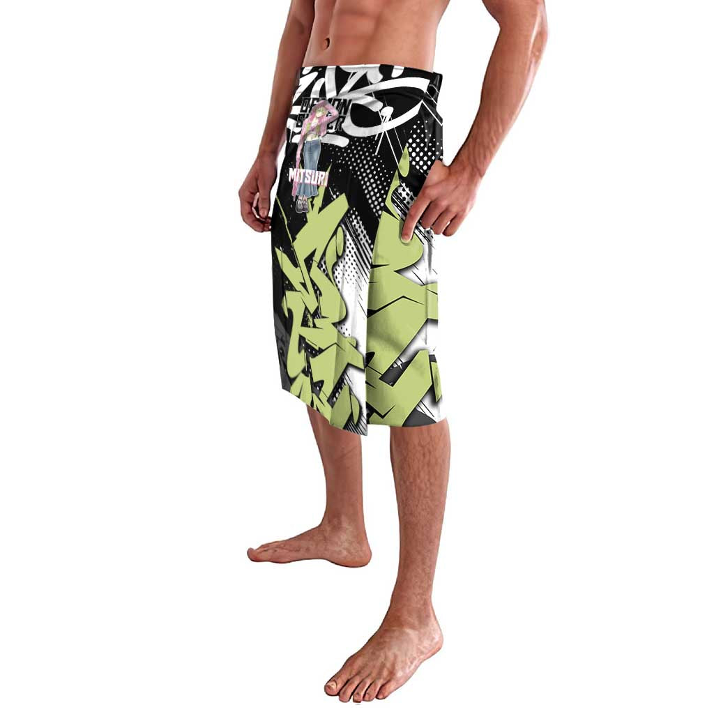 Mitsuri Kanroji Demon Slayer Lavalava Green & Black Graffiti Anime