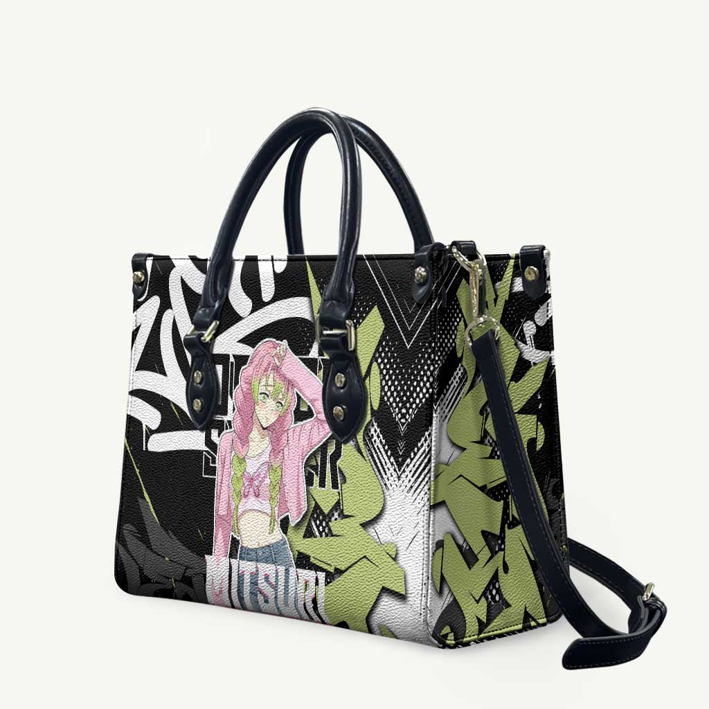 Mitsuri Kanroji Demon Slayer Leather Bag Green & Black Graffiti Anime