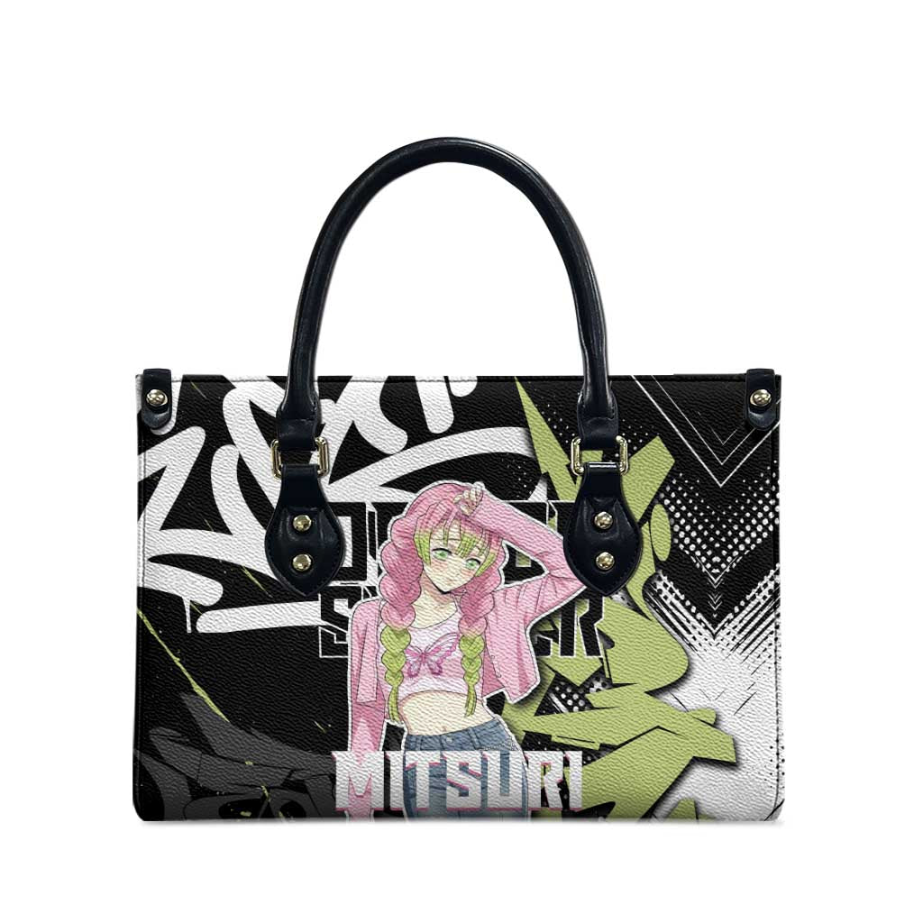 Mitsuri Kanroji Demon Slayer Leather Bag Green & Black Graffiti Anime