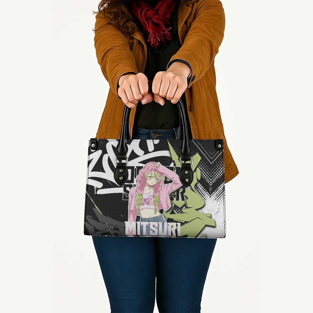 Mitsuri Kanroji Demon Slayer Leather Bag Green & Black Graffiti Anime