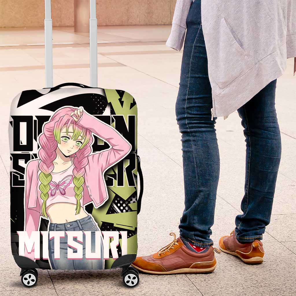 Mitsuri Kanroji Demon Slayer Luggage Cover Green & Black Graffiti Anime