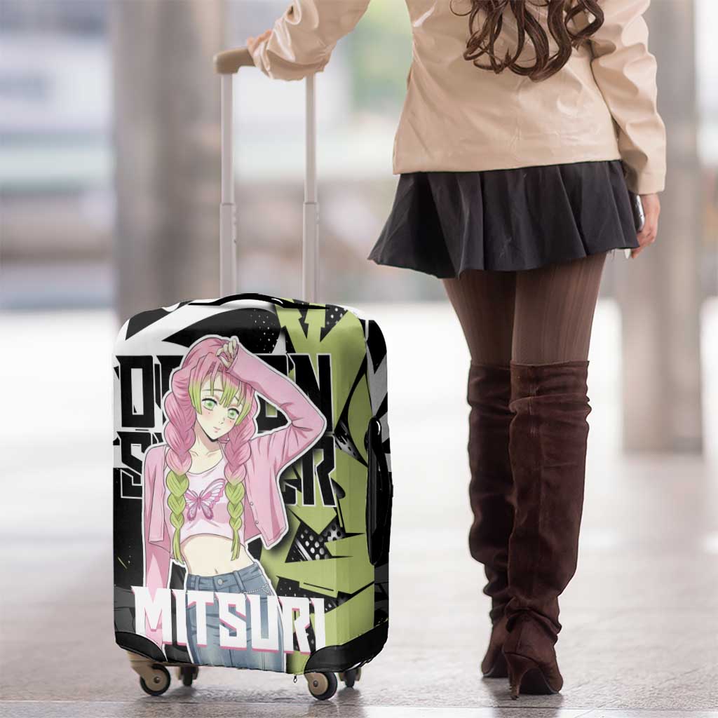 Mitsuri Kanroji Demon Slayer Luggage Cover Green & Black Graffiti Anime