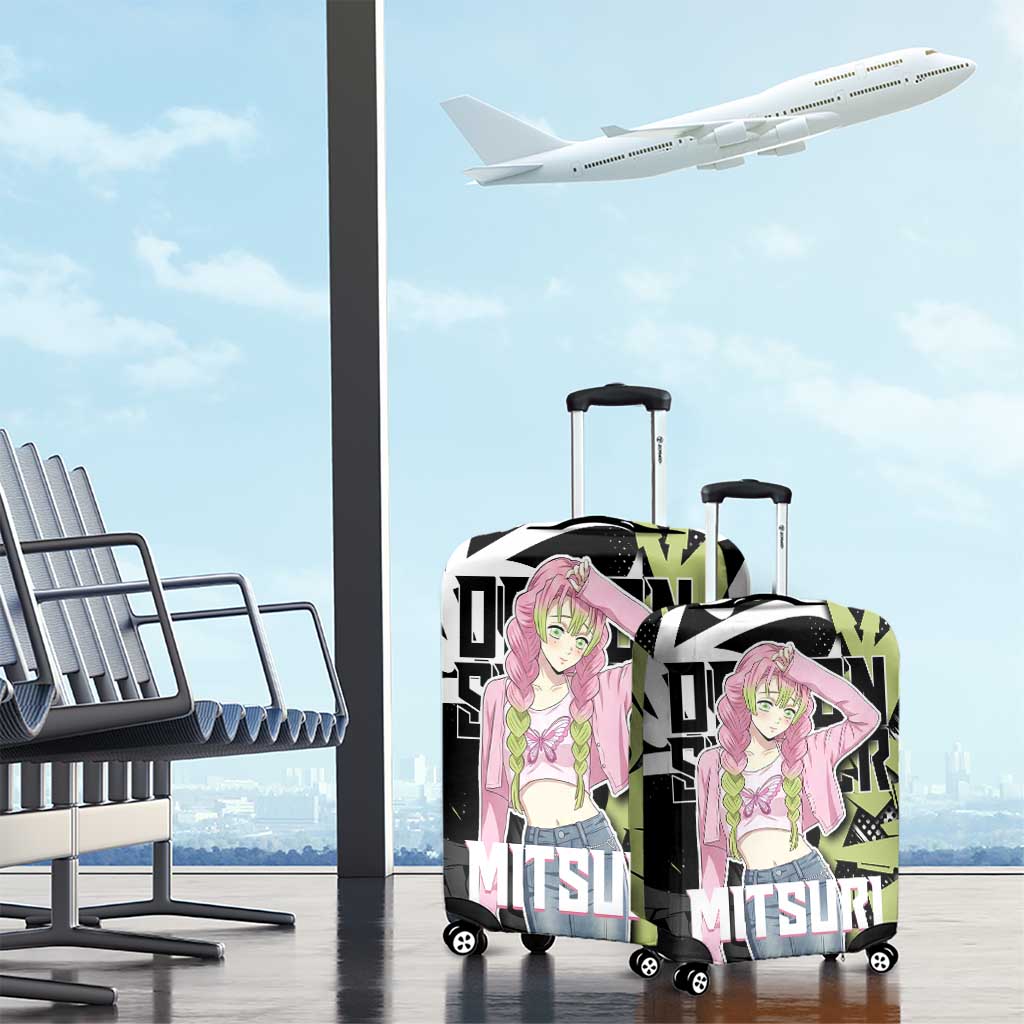 Mitsuri Kanroji Demon Slayer Luggage Cover Green & Black Graffiti Anime