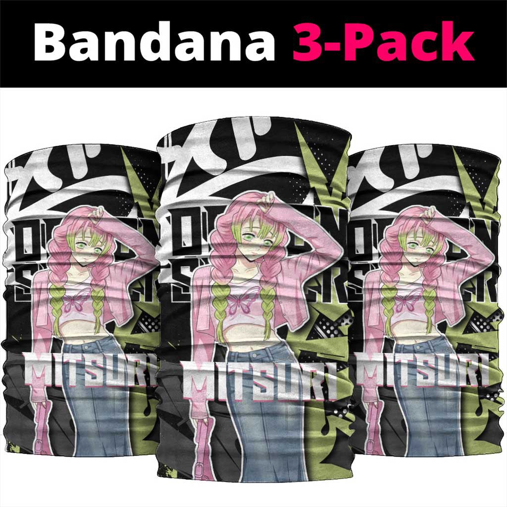 Mitsuri Kanroji Demon Slayer Neck Gaiter Green & Black Graffiti Anime