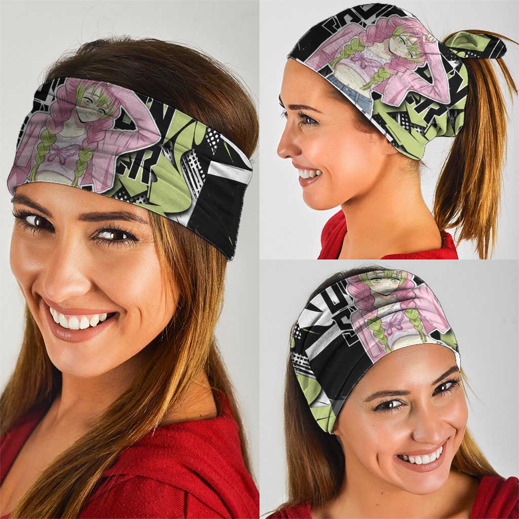 Mitsuri Kanroji Demon Slayer Neck Gaiter Green & Black Graffiti Anime