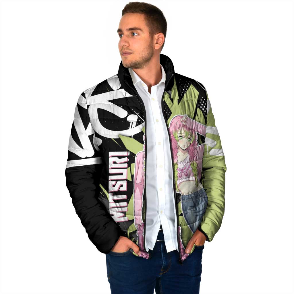 Mitsuri Kanroji Demon Slayer Padded Jacket Green & Black Graffiti Anime