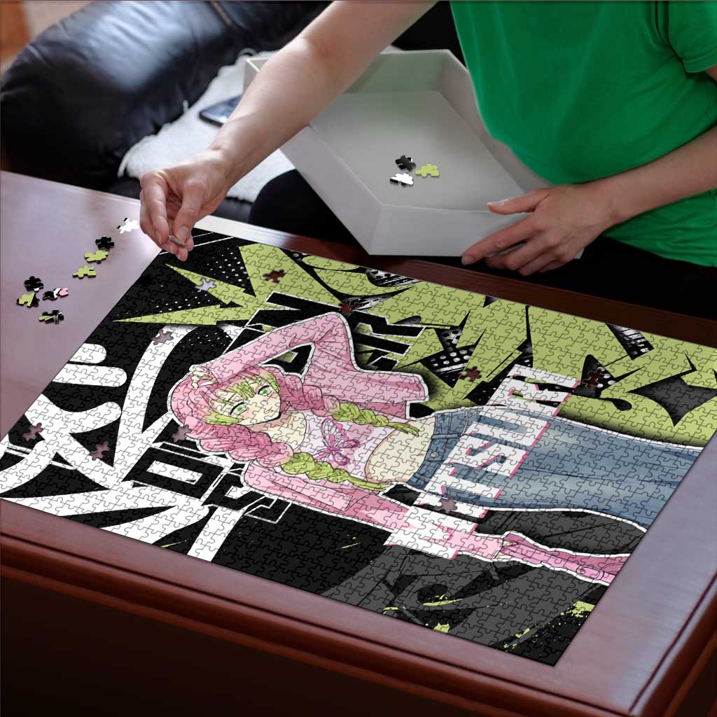 Mitsuri Kanroji Demon Slayer Puzzle Green & Black Graffiti Anime