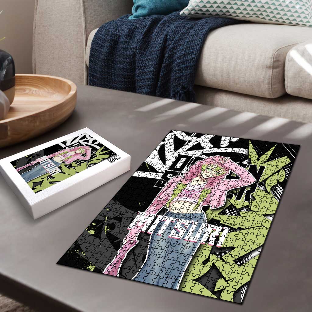 Mitsuri Kanroji Demon Slayer Puzzle Green & Black Graffiti Anime