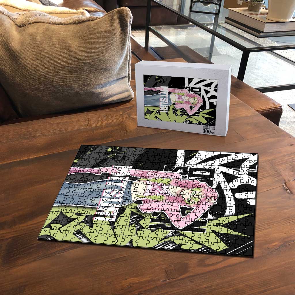 Mitsuri Kanroji Demon Slayer Puzzle Green & Black Graffiti Anime