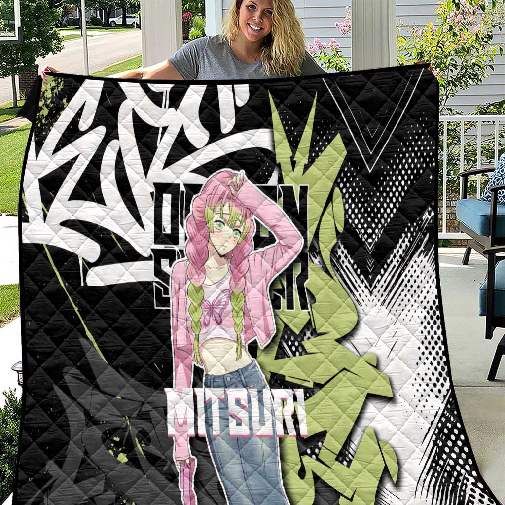 Mitsuri Kanroji Demon Slayer Quilt Green & Black Graffiti Anime