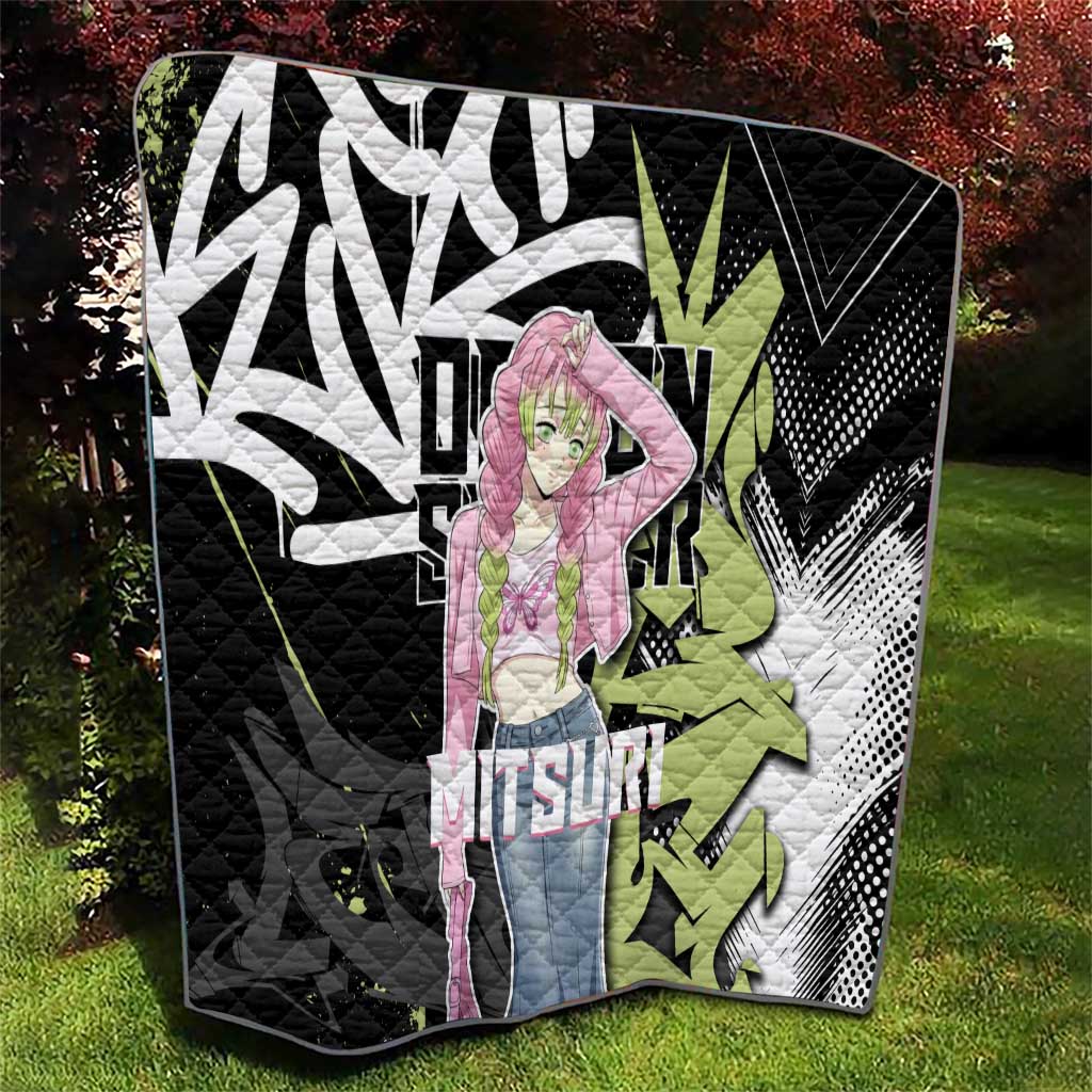 Mitsuri Kanroji Demon Slayer Quilt Green & Black Graffiti Anime